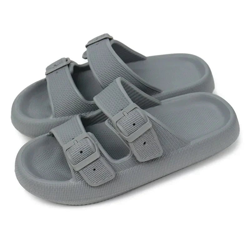 New Women's Slippers Thick Bottom Anti-Slip Home Outdoor Sandals Comfortable EVA Material Pure Color Slippers
