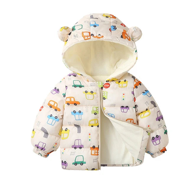 Kids’ Hooded Winter Jacket with Zip Front