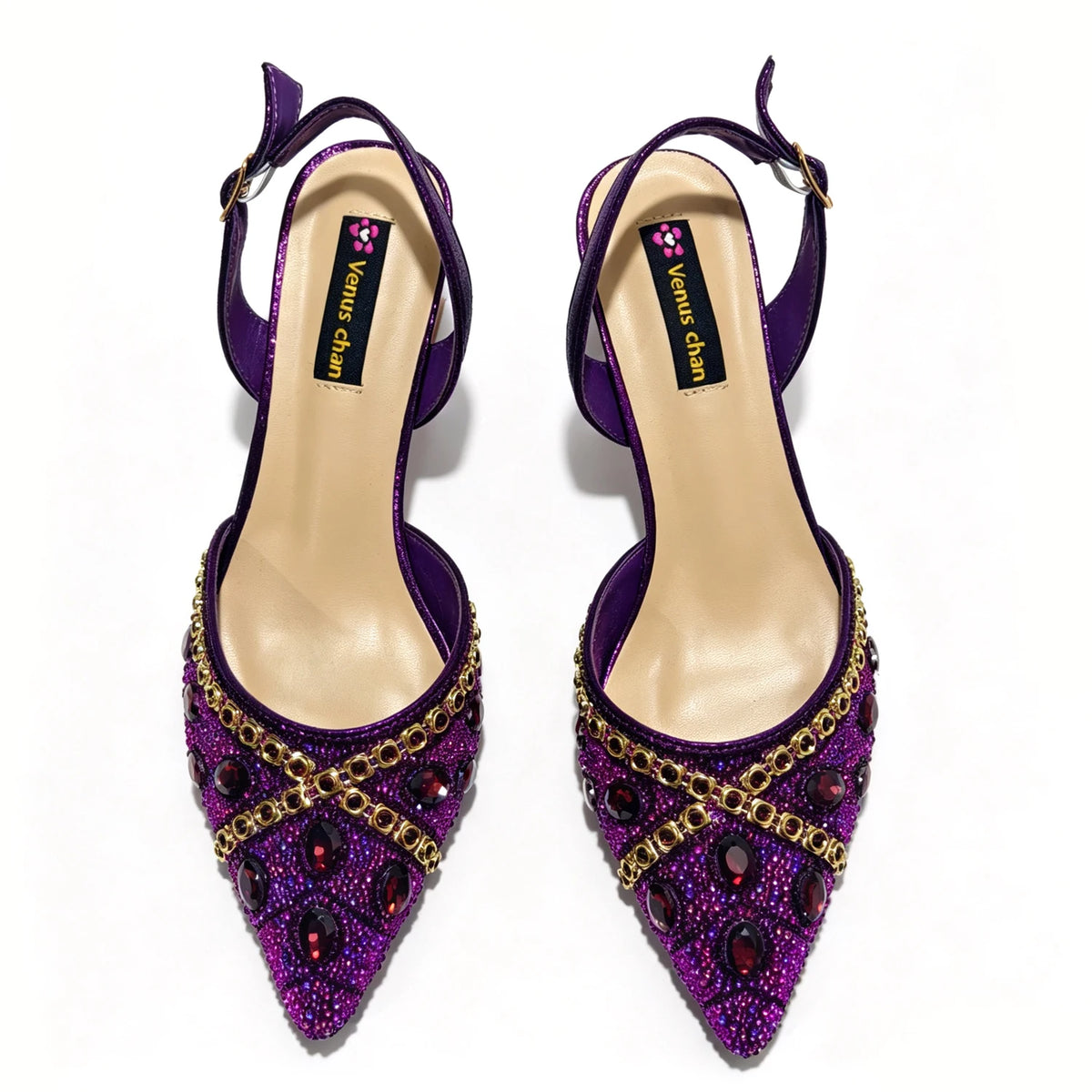 New Italian Design Blue Rhinestone High Heel Shoes & Bag Set Elegant Pointed-Toe For Women Wedding Party Evening Occasions