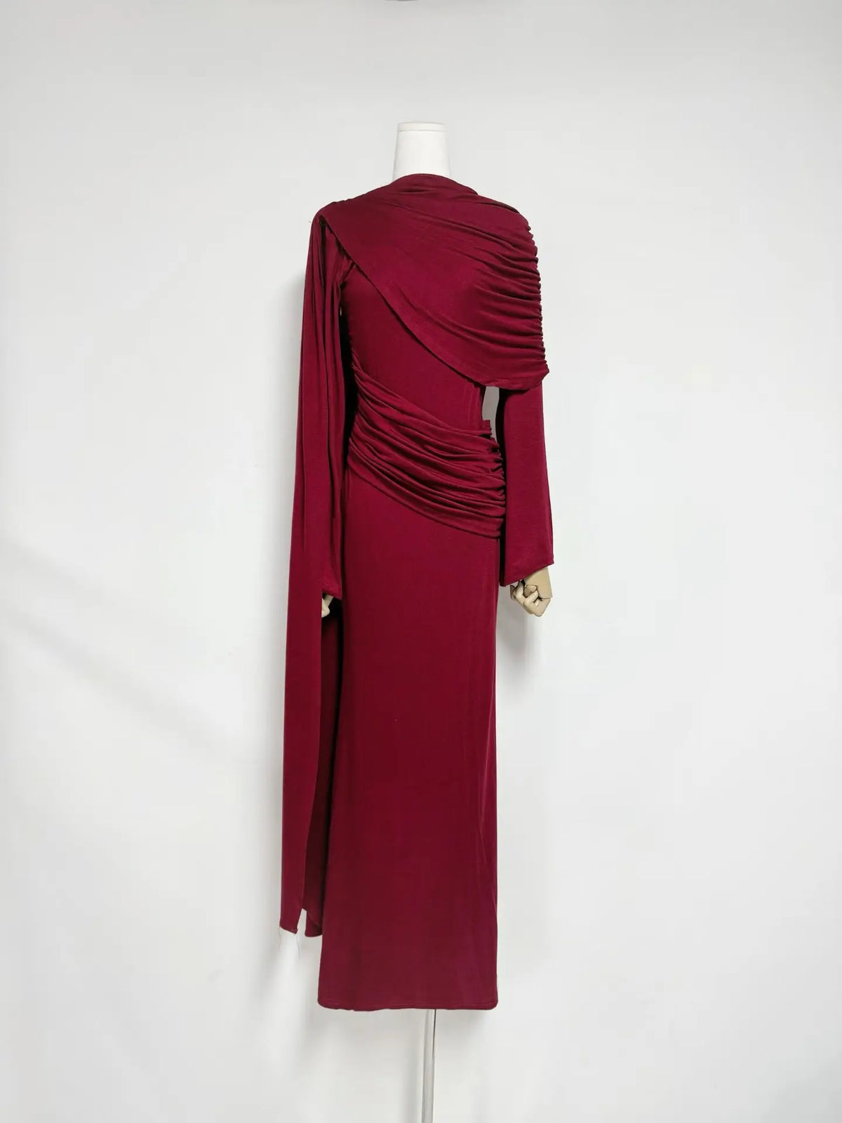 Women's Draped Shawl Mermaid Maxi Dress