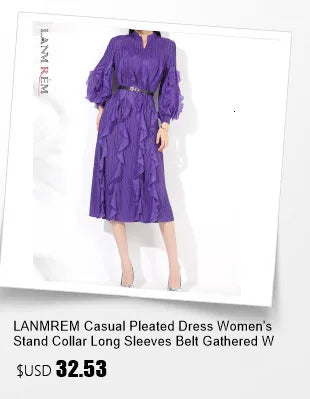 LANMREM Large Size Pleated Dress For Women Turtleneck Printing Loose Dresses Female Casual Clothing 2025 Spring New 2DB2113