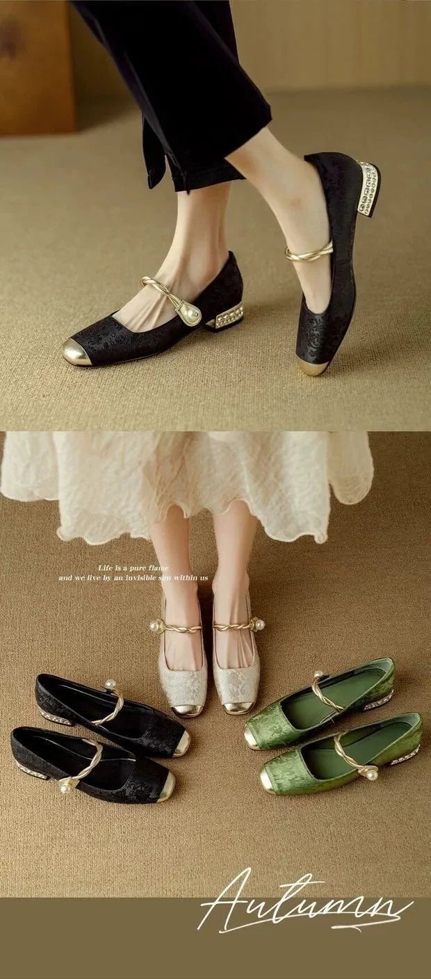 2026 Hot Sale Women's Versatile French Style Shallow Mouth Single Shoes Casual Lightweight Mary Jane Shoes