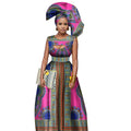 Traditional African Women Clothing African Print Wax Custom Long Dresses for Women Africa Women Clothing Dashiki Dresses WY1871