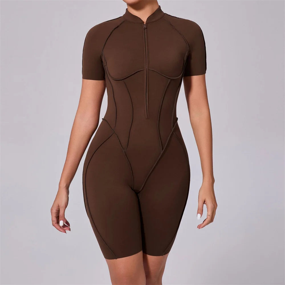 Women’s Sleeveless Yoga Jumpsuit with Open-Back Detail