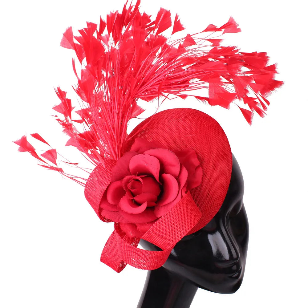 Rose Flower Pillbox Fascinator Hat | Elegant Wedding & Derby Headpiece