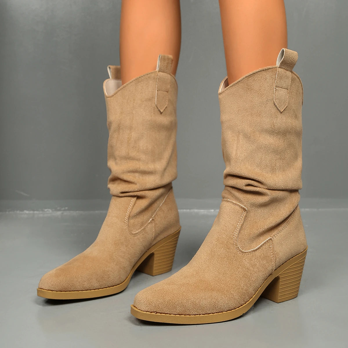 Winter Elegant Pointed Sexy Suede Midsole Boots Fashionable Hot Selling New Comfortable Large Size Women's Riding Boots