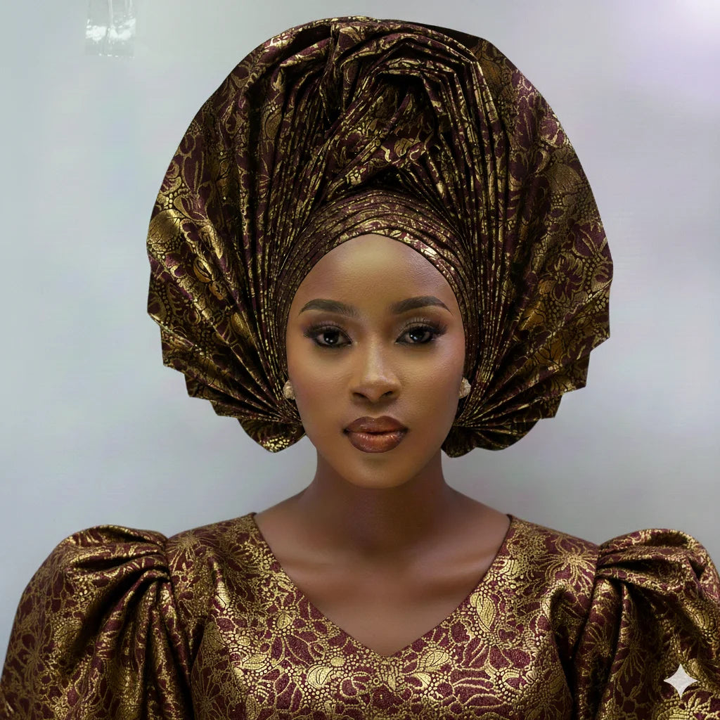 Women's Sego Head Wrap | Pre-Made African Gele Turban for Weddings & Parties | AvantBah