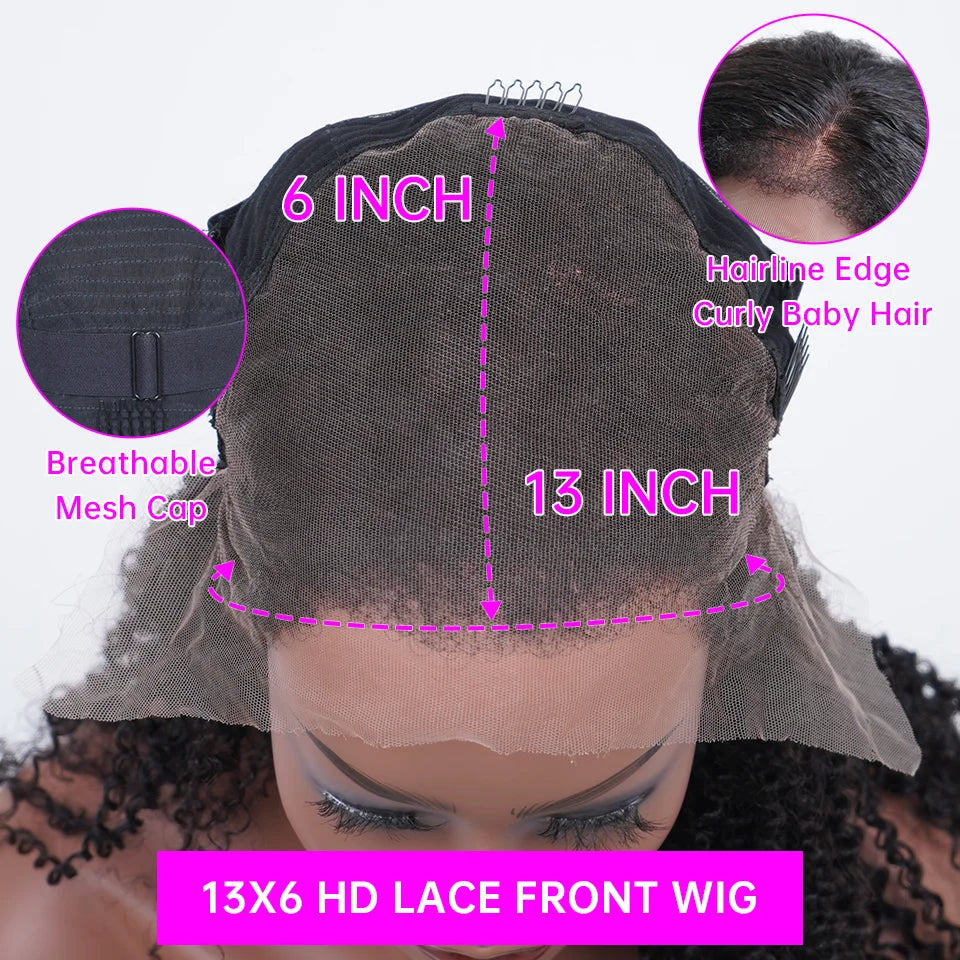 Perruques Lace Front Cheveux Naturels Ondulés Profonds Pré-épilées Densité 180% HD 13x6 Perruques Frontales en Dentelle pour Femmes Cheveux Humains Perruques Frontales en Dentelle
