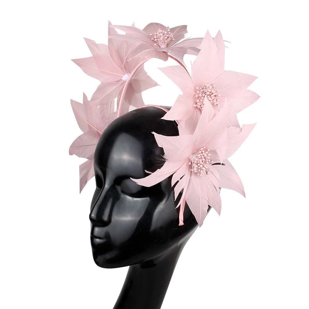 Women's Feather Fascinator Hat | Elegant Headband & Headdress for Weddings, Parties & Banquets