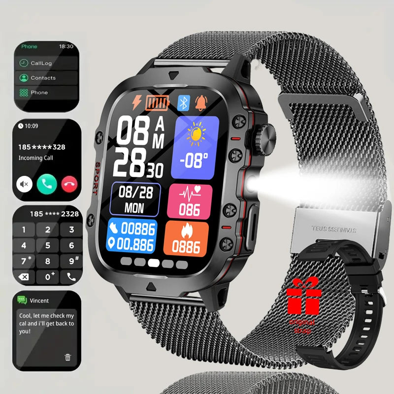 Bluetooth Smartwatch | Heart Rate Sleep Tracker | Gift for Men & Women
