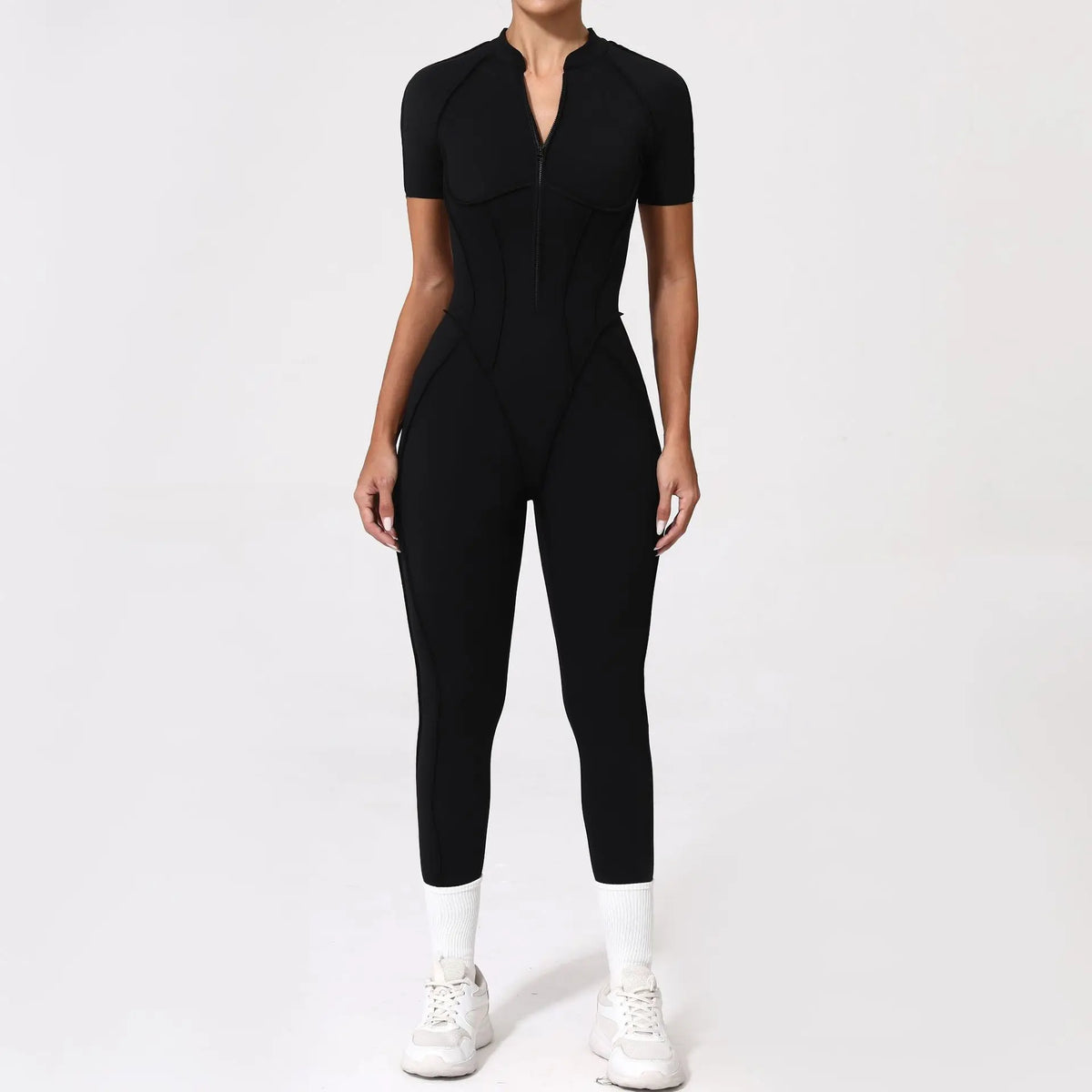 Women’s Sleeveless Yoga Jumpsuit with Open-Back Detail