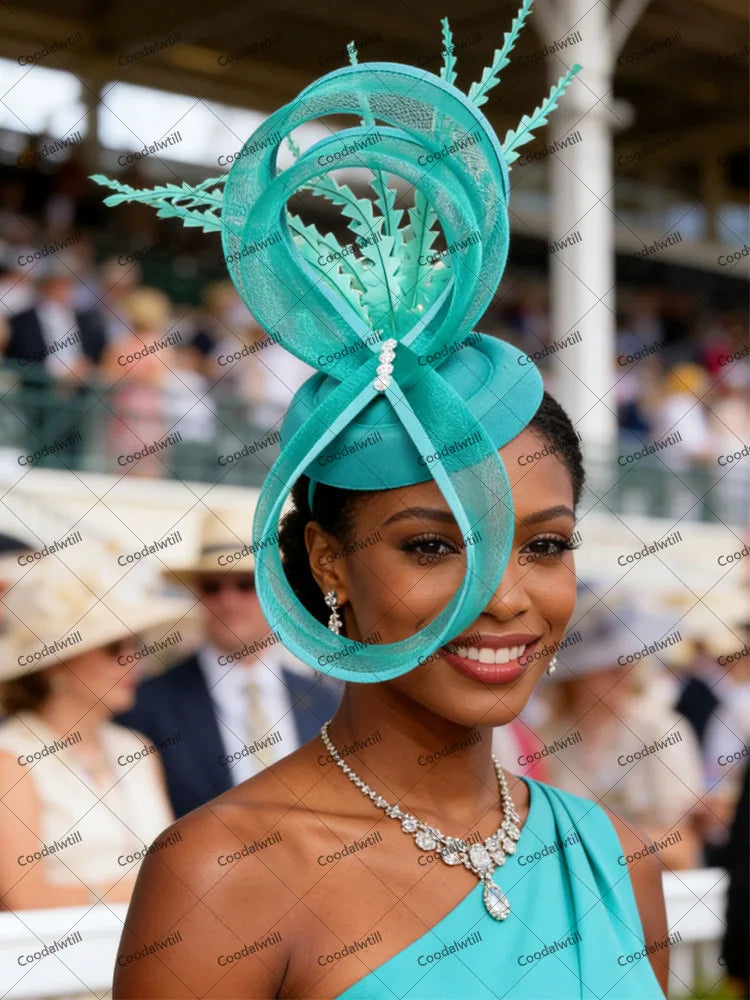 Charming Mesh Fascinator Ladies Elegant Derby Feather Hair Accessories For Women