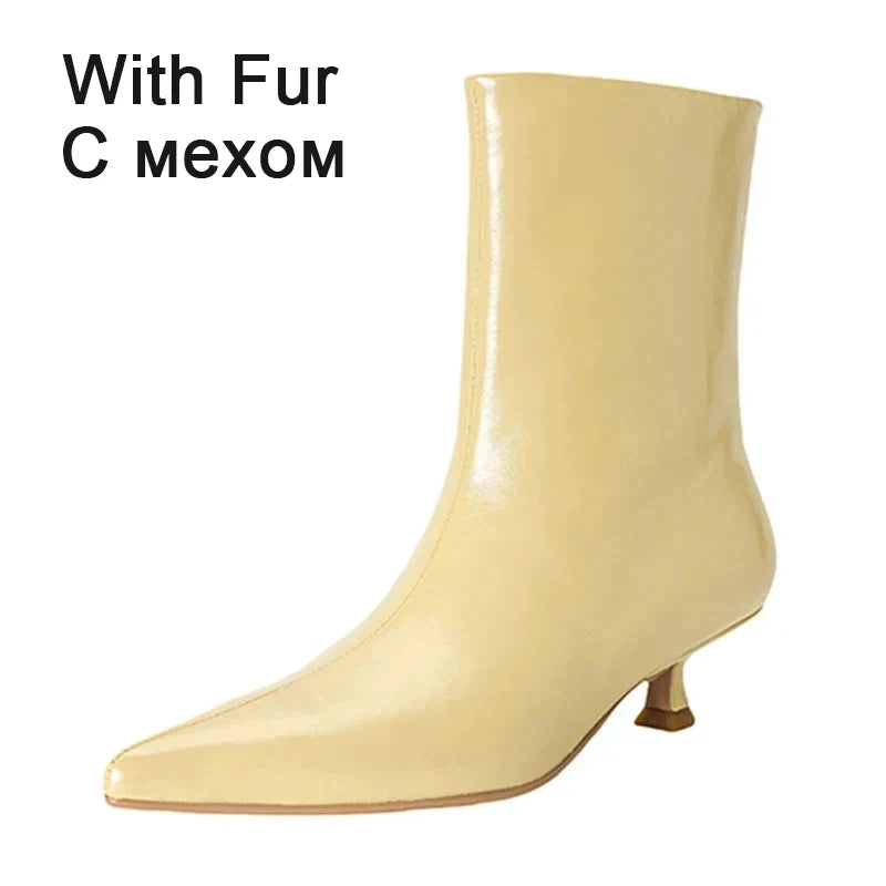 Women's Leather Pointed-Toe Ankle Boots