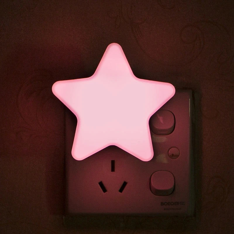 Veilleuses étoiles LED avec prise EU/US, lampe de chevet pour décoration de maison, chambre, chevet, chambre de bébé, salon, couloir