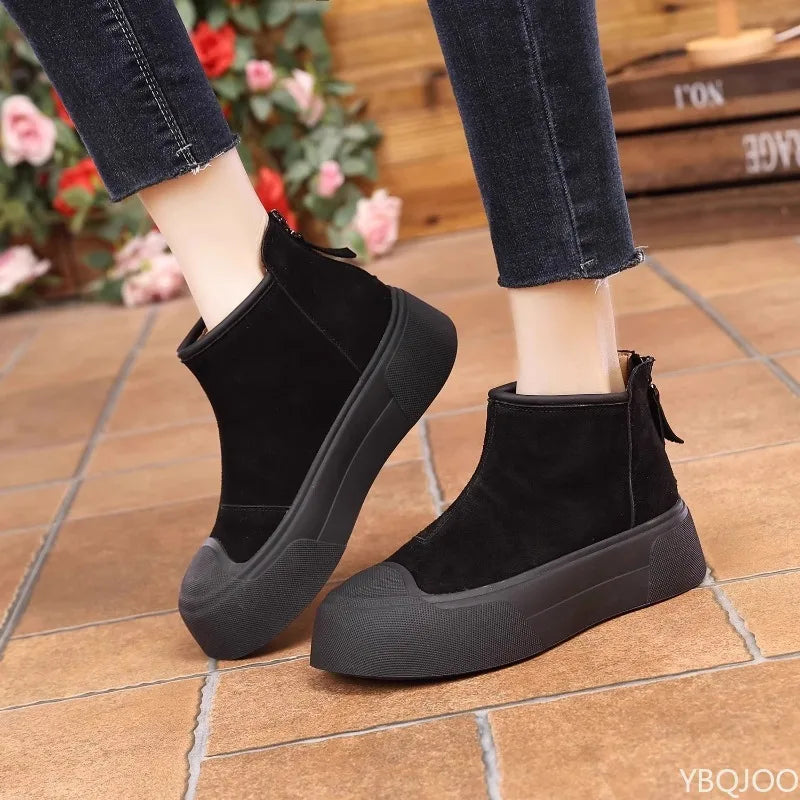 Women's  casual comfortable snow boots winter velvet cotton minimalist short boots fashionable versatile warm women shoes