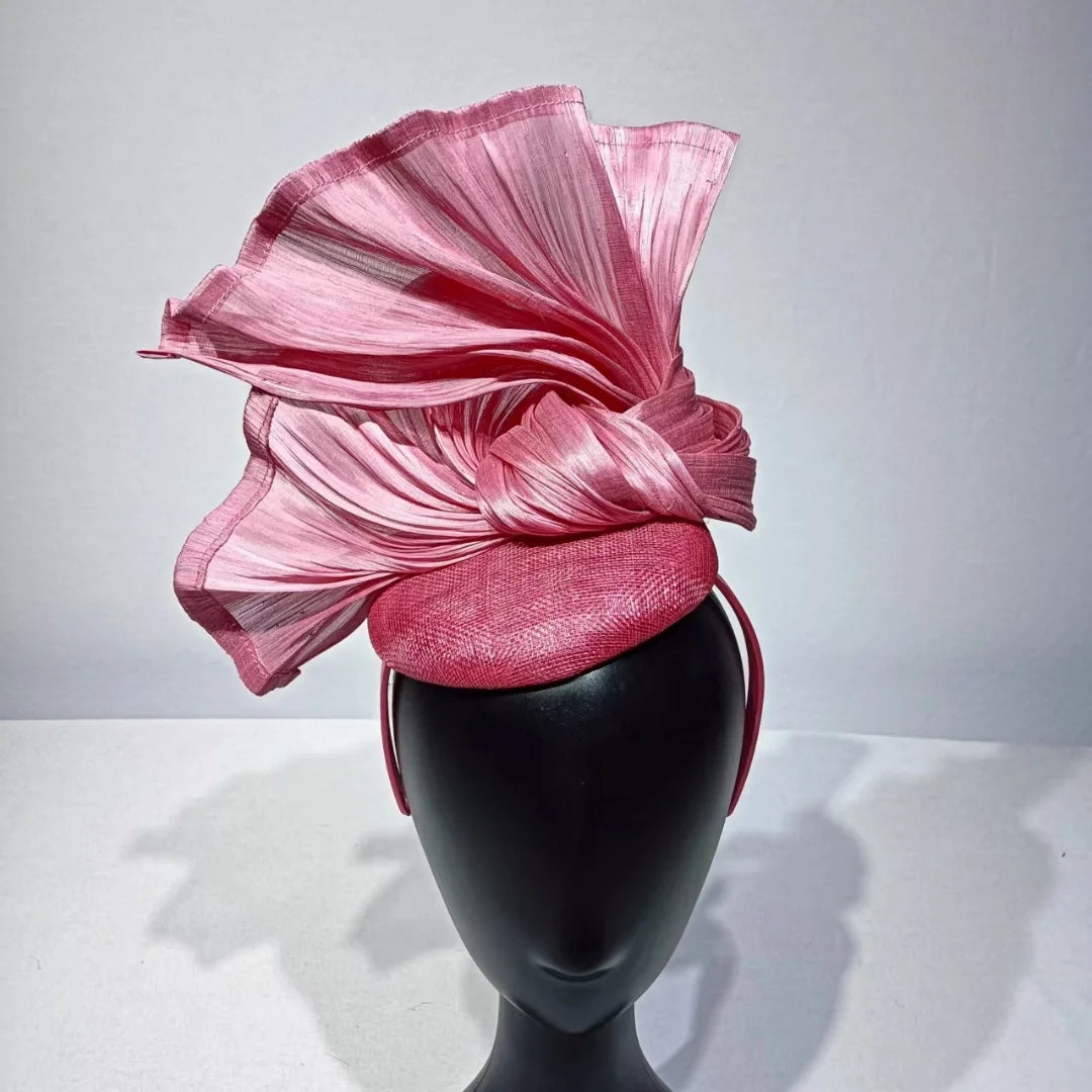 Handmade Femme Mariage Headpiece Fascinator Hat Women Formal Wedding Church Event Tea Millinery Cap Feather Kentucky Derby Race