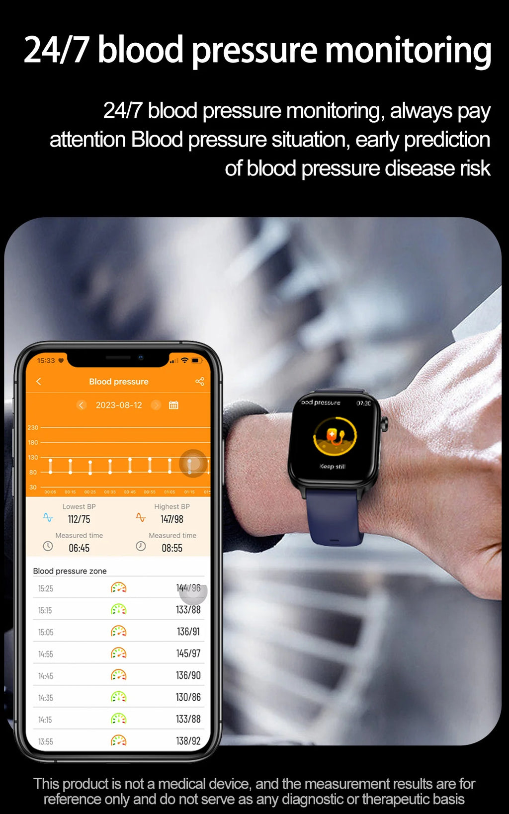 2025 AI Health Smartwatch | ECG+PPG Blood Lipids Uric Acid Body Composition | Men