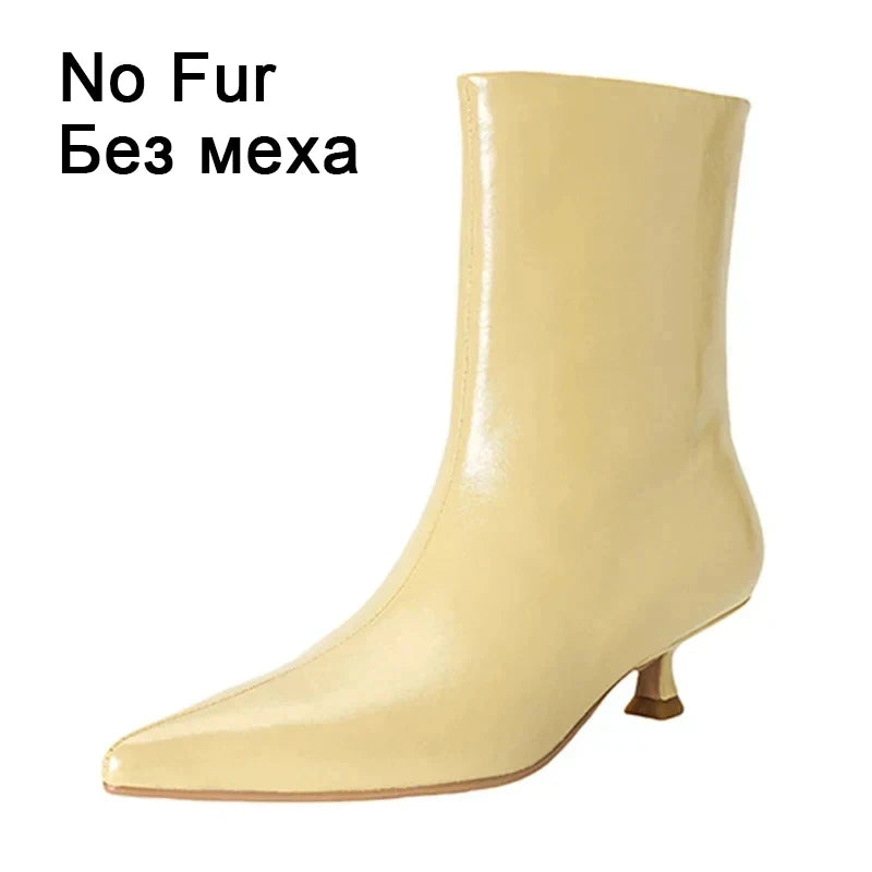 Women's Leather Pointed-Toe Ankle Boots