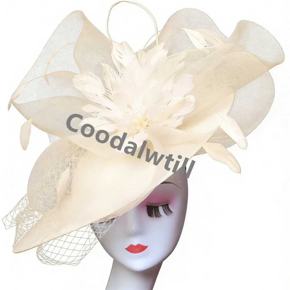 Voiles pour femmes Chapeau bibi à plumes Chapeau fascinateur pour femmes élégantes Église Derby Grande coiffe Chapeau de course pour femmes Chapeau de fête
