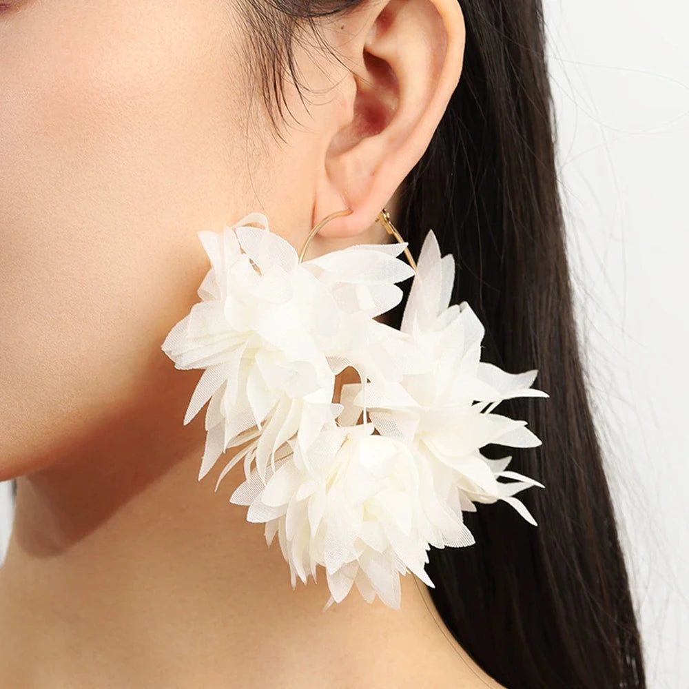 Women's Flower Hoop Earrings | Bohemian Large Round Earrings | AvantBah