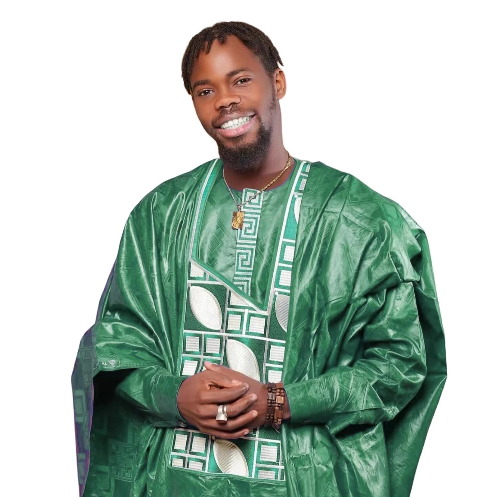 Men's Bazin Riche Embroidery African Top | Long Sleeve Dashiki | L–5XL