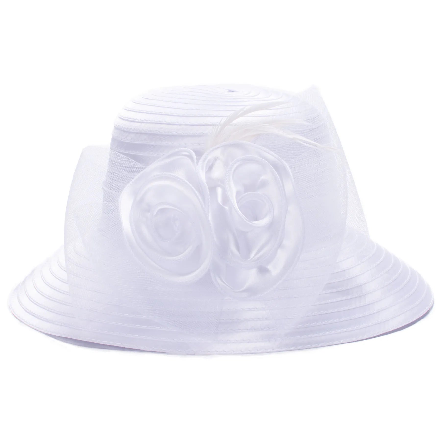 Lawliet Chapeaux d'été à large bord pour femmes, avec plumes, résille, fascinateur, chapeaux de plage, de mariée, de mère, de mariage, de derby, d'église, casquette A433