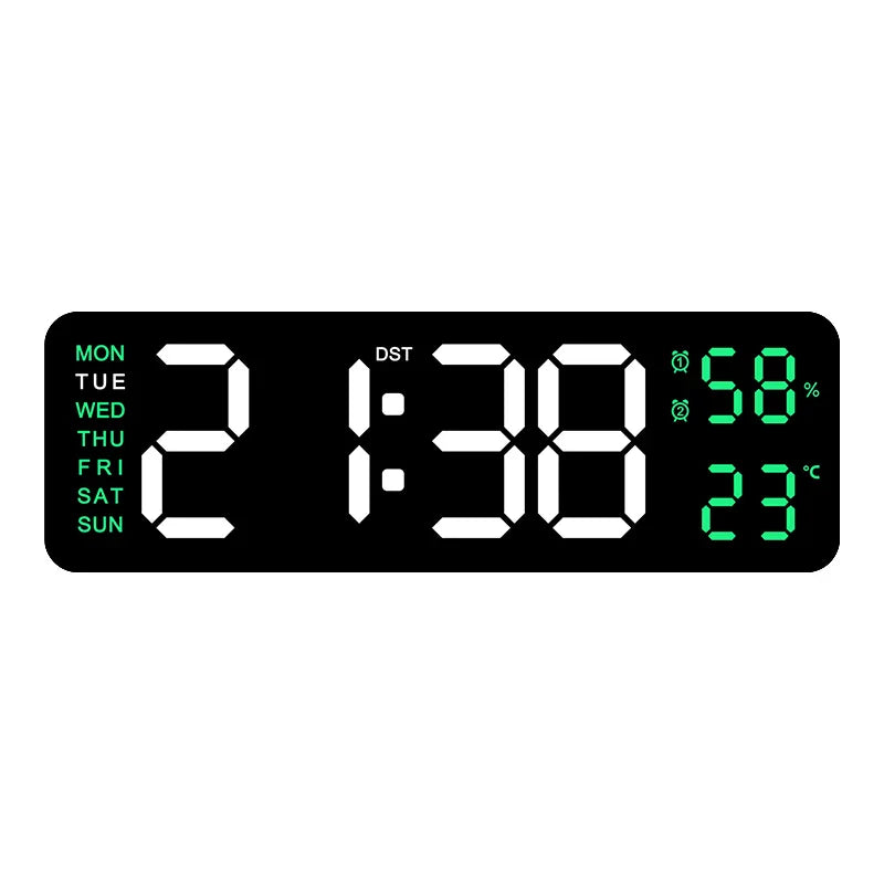 Digital LED Alarm Clock with Calendar,Temperature and Humidity. Acrylic or