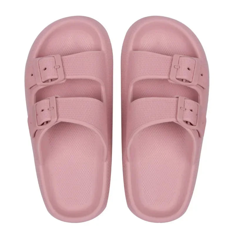 New Women's Slippers Thick Bottom Anti-Slip Home Outdoor Sandals Comfortable EVA Material Pure Color Slippers