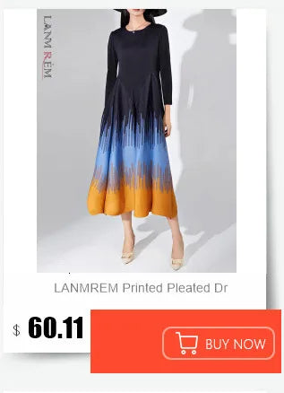 LANMREM Elegant Pleated Dress For Women Stand Collar Puff Sleeves High Stretch Personalized Dresses 2025 Spring New 2Z2817