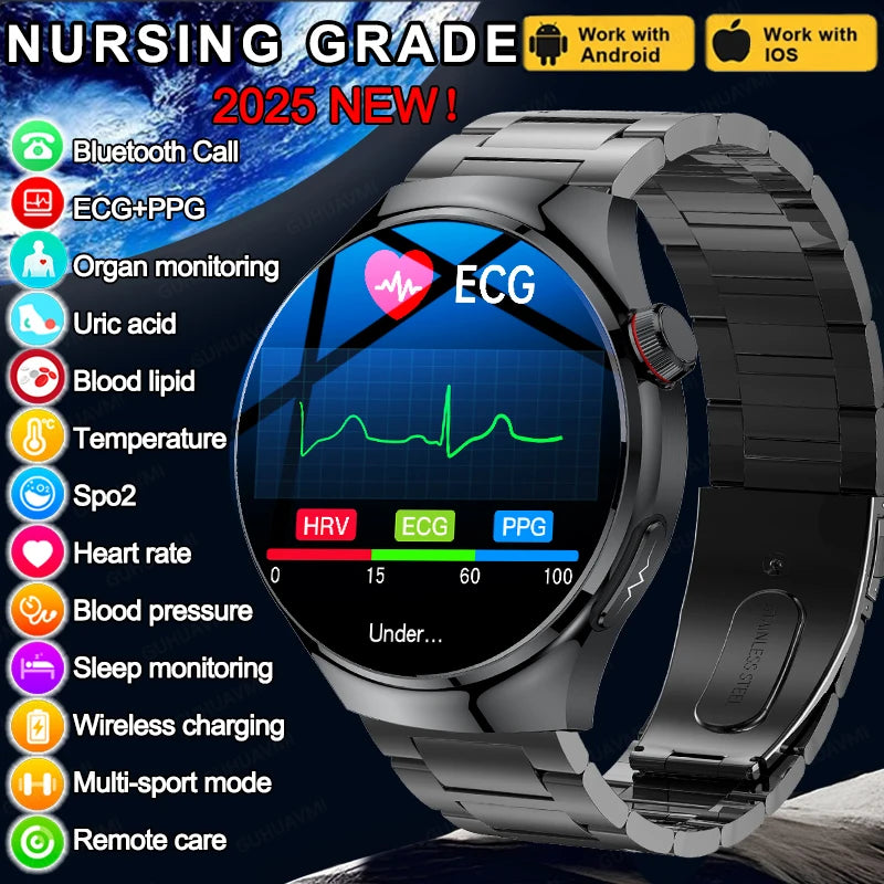 Nursing Grade Health Smartwatch | ECG+PPG Blood Lipid Uric Acid Body Temp