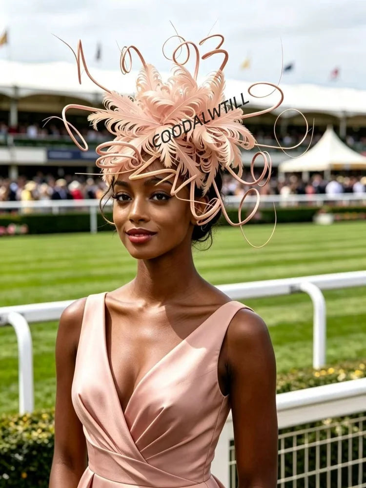 Elegant Fascinator Decorated With Soft Feather Women Race Day Headwear Formal Cocktail Party And Photoshoot Hair Accessories