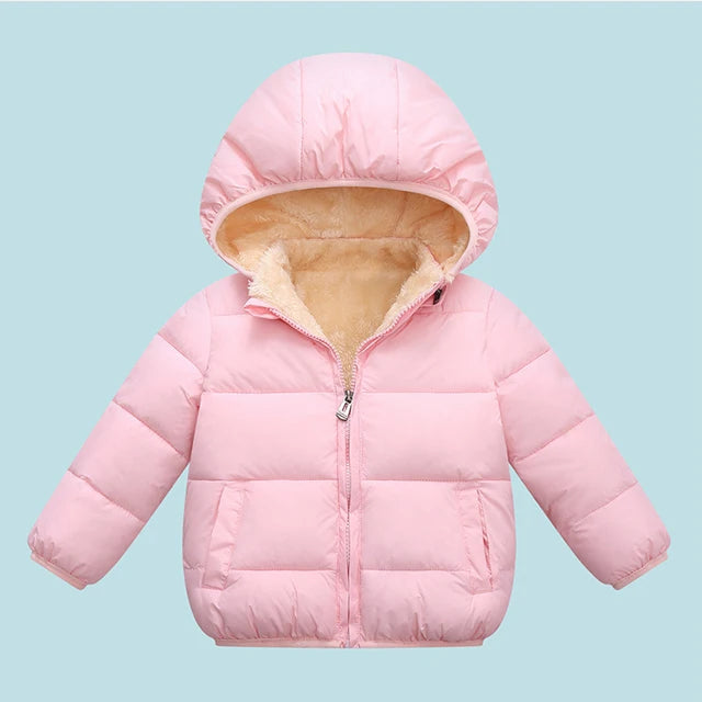 Kids’ Hooded Winter Jacket with Zip Front