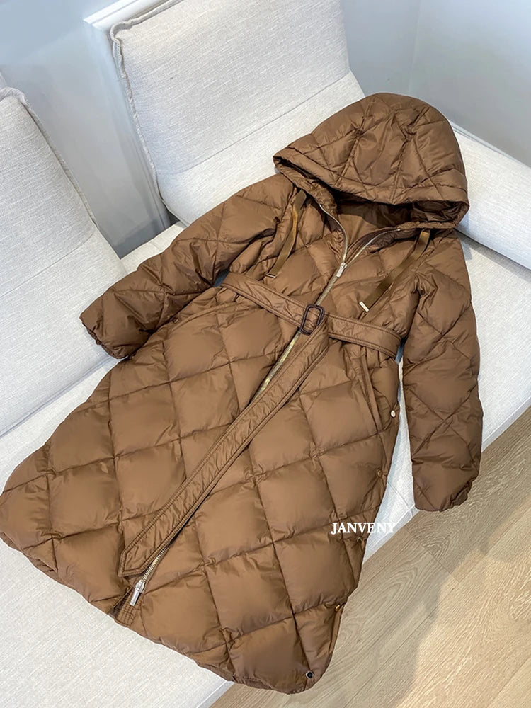 Women’s Long Hooded Duck Down Coat