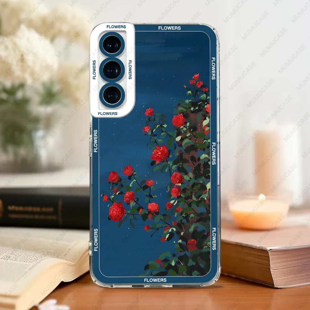 Samsung Galaxy A-Series Soft TPU Phone Case – Oil Painting Floral Design