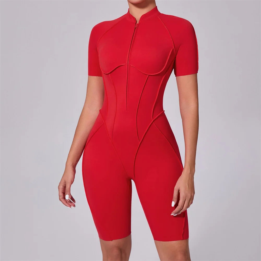 Women’s Sleeveless Yoga Jumpsuit with Open-Back Detail