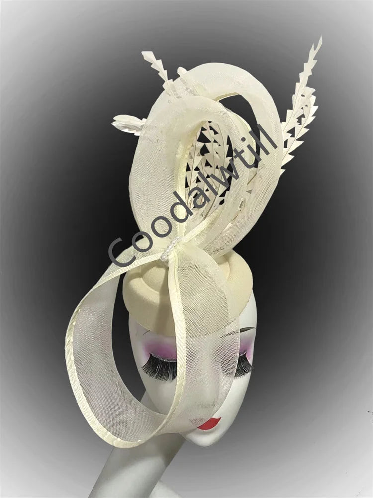Charming Mesh Fascinator Ladies Elegant Derby Feather Hair Accessories For Women