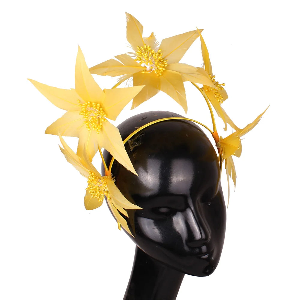 Women's Feather Fascinator Hat | Elegant Headband & Headdress for Weddings, Parties & Banquets