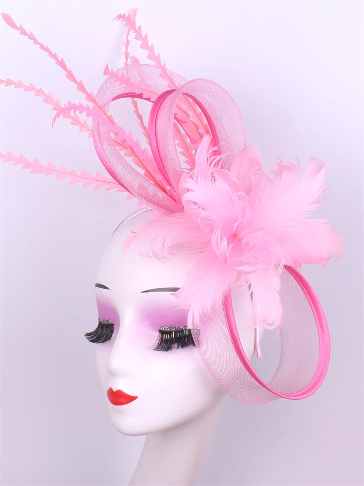 Wedding Veils Wedding Pillbox Cap Women Vintage Red White Black Fascinators Hat New Fashion Party Headpiece Feathers Hats Femme