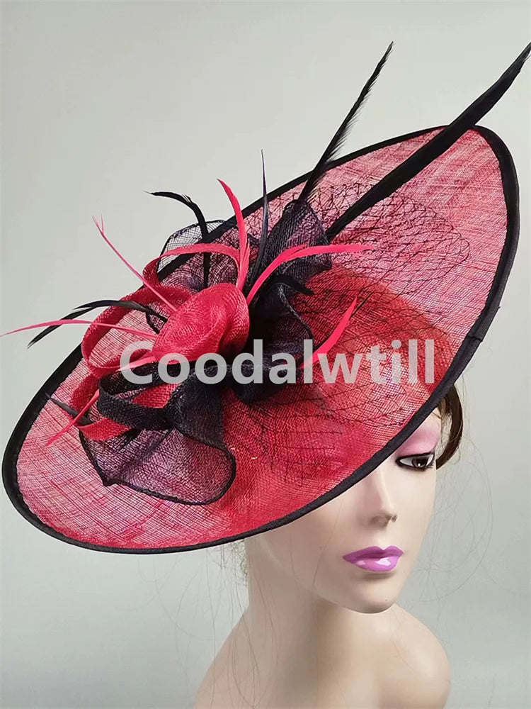 Wedding Pillbox Fascinator Hat Fashion Flower Headwear Women Formal Dress Party Royal Ascot Hair Accessories Feather Chapeau