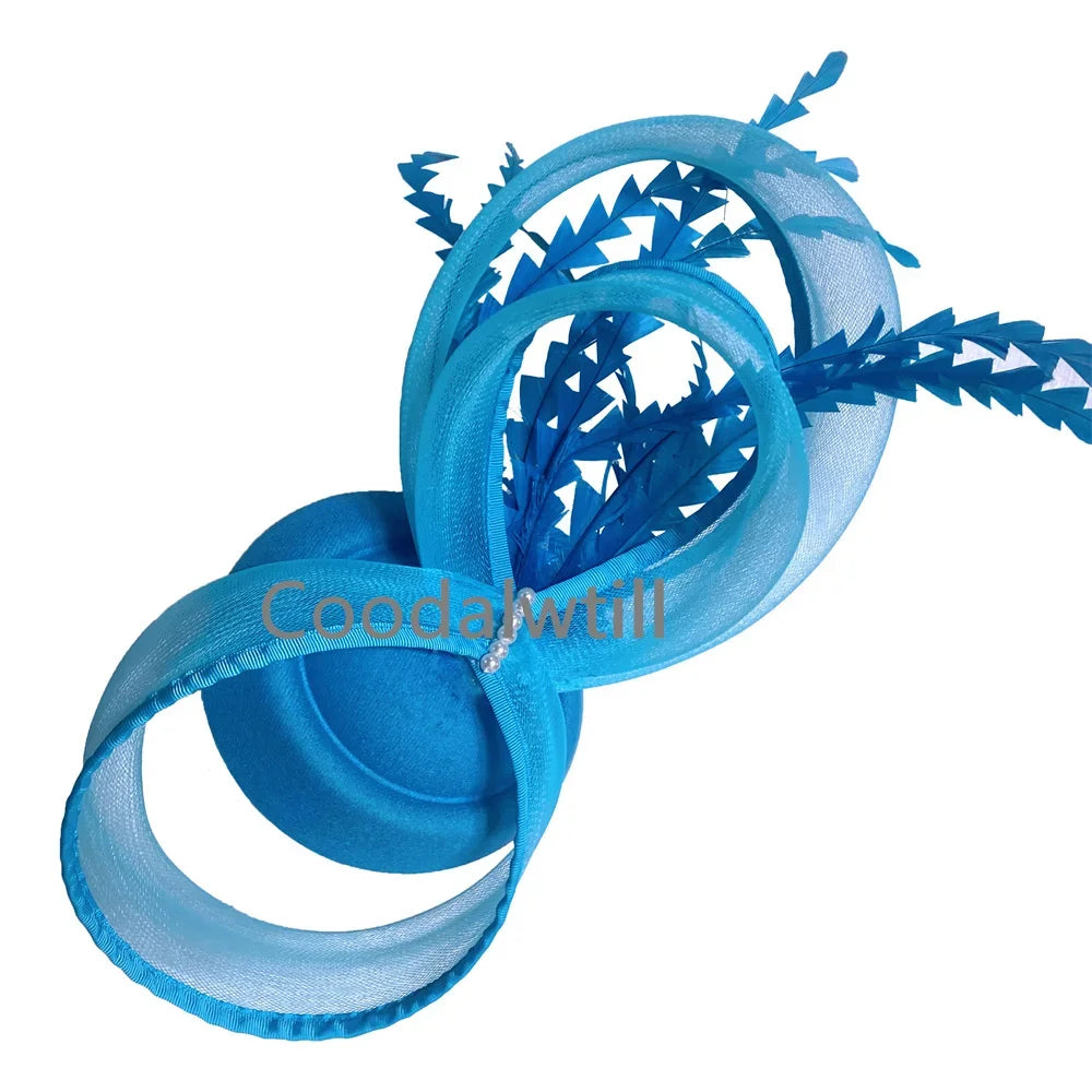 Charmant Fascinateur en maille pour femme Élégant Derby Plume Accessoires pour cheveux