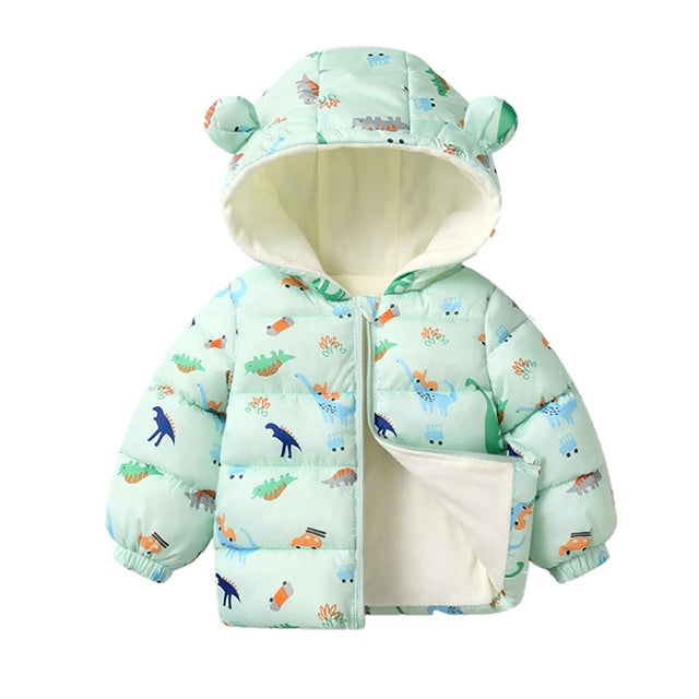 Kids’ Hooded Winter Jacket with Zip Front