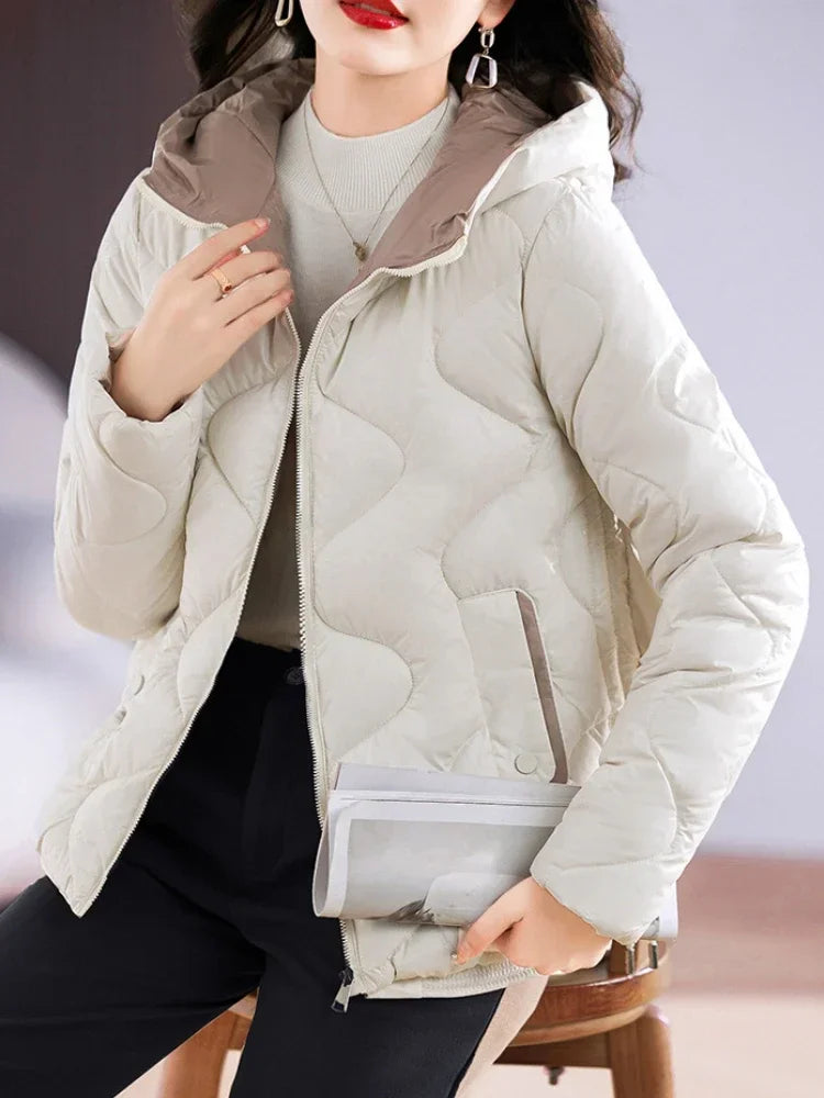 Winter Women Outerwear Hooded Cotton Parkas