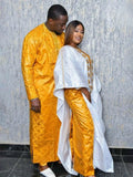Couples Traditional African Gatzner Bazin Riche Embroidery Dresses For Weddings And Party