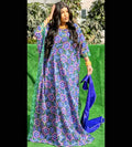 Traditional African Lace Gown Set with Scarf – Bazin Riche Rapper Orange