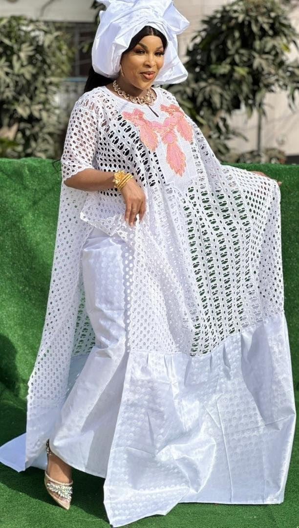Bazin Riche Lace Mix Print Top and Rapper Set Scarf – Traditional African Clothing