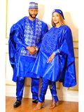Couple's Traditional African|Gatzner Bazin Riche Embroidery Dresses|For Weddings And Party