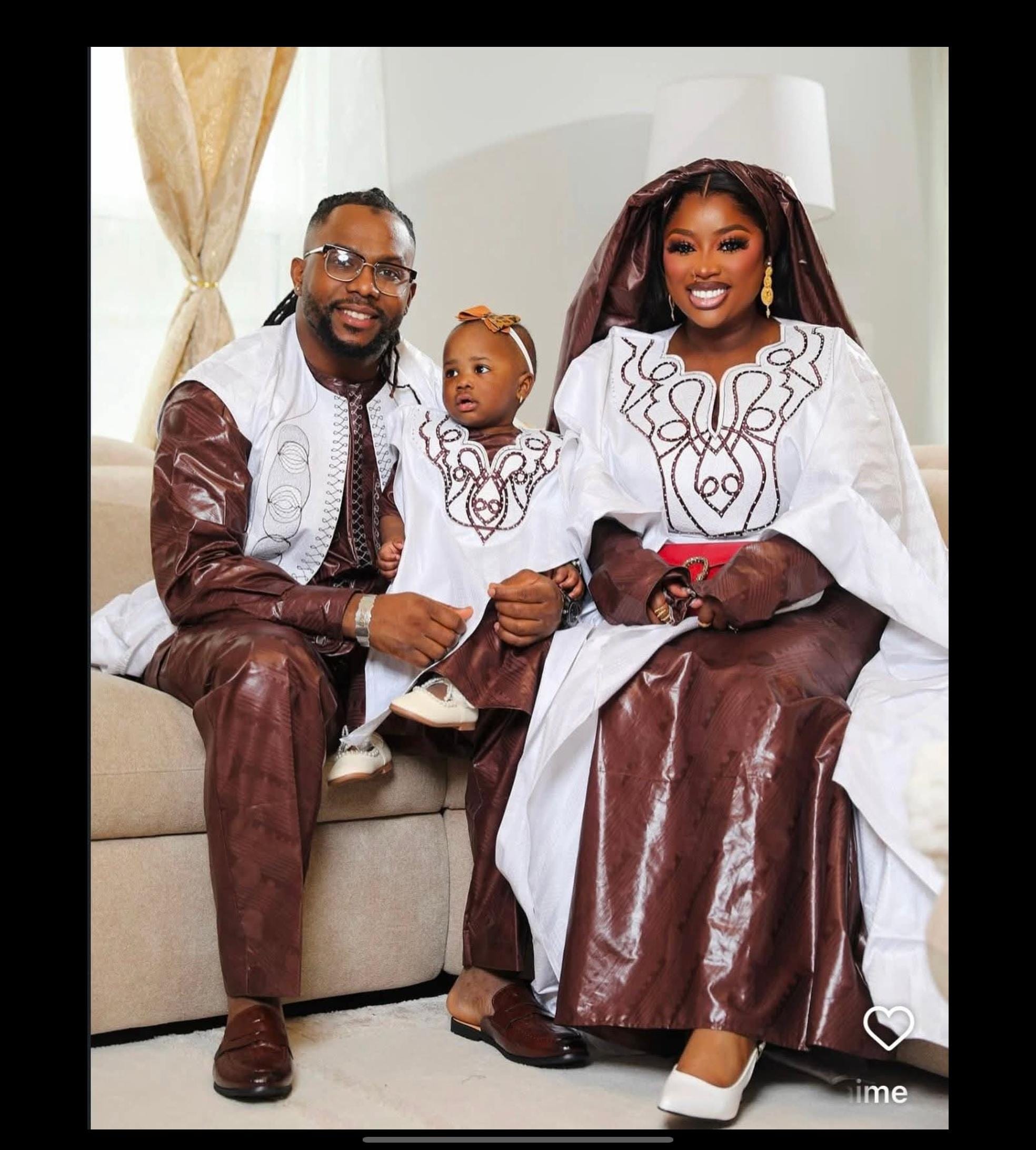 Family Traditional African|Gatzner Bazin Riche Set Embroidery Dresses|Dad, Mum And Kids