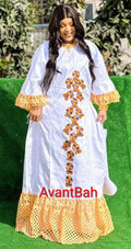 Ensemble de vêtements traditionnels pour femmes, robe en voile et dentelle | Bazin Riche, écharpe pour mariages/fêtes