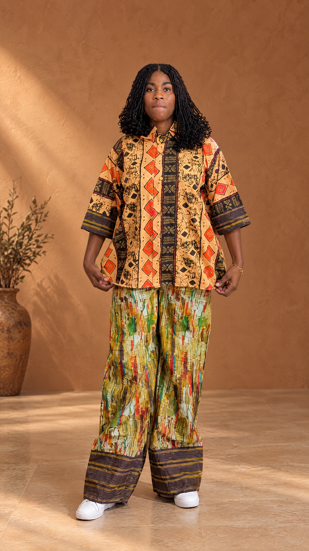 Women's Two-Piece Wide-Leg Trousers Set