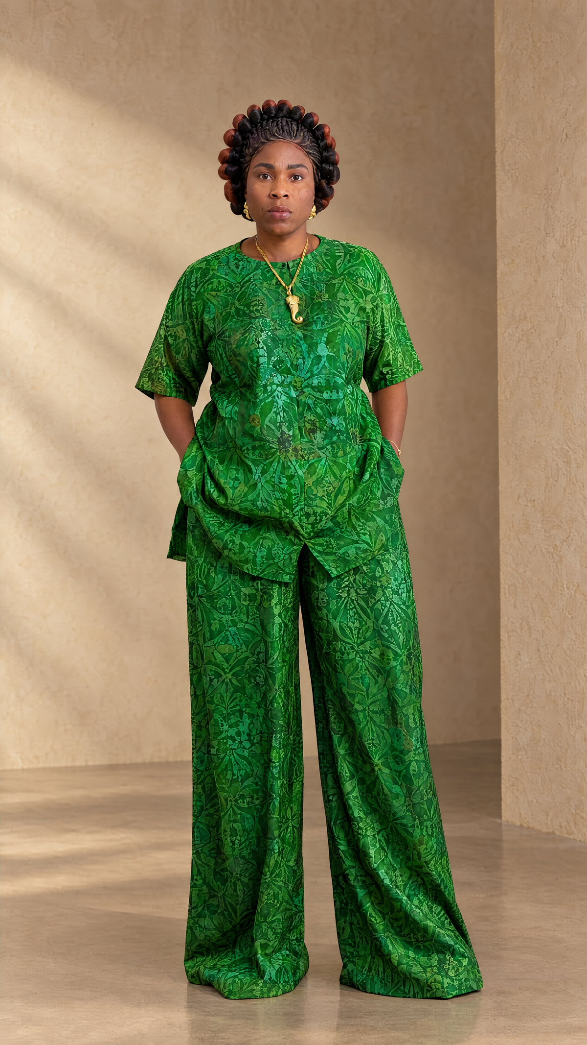 Women's Two-Piece Wide-Leg Trousers Set
